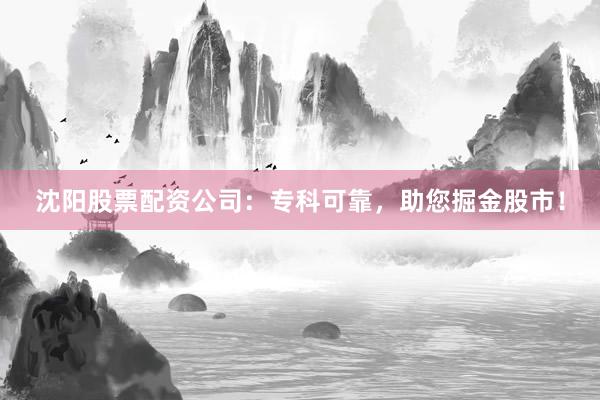 沈阳股票配资公司：专科可靠，助您掘金股市！